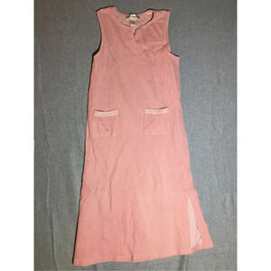Womens Bechamel Dress Size Small Midi Maxi Length Pink vintage Large pockets